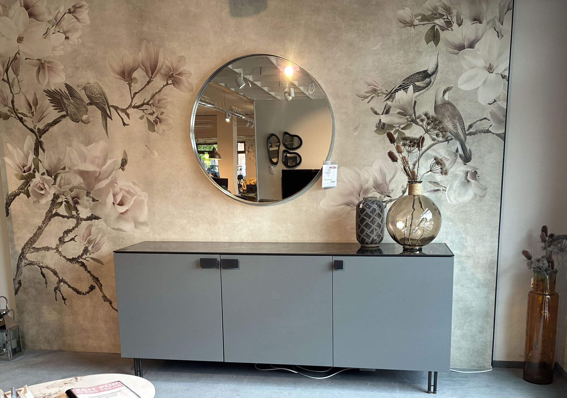 Sideboard Basilea Lack matt mit Marmoroptik-Platte